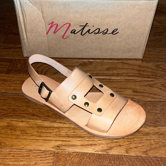 Matisse Star Crossed Flat Sandals Naked Leather Made in Brazil Women’s Size 6 - Picture 4 of 9